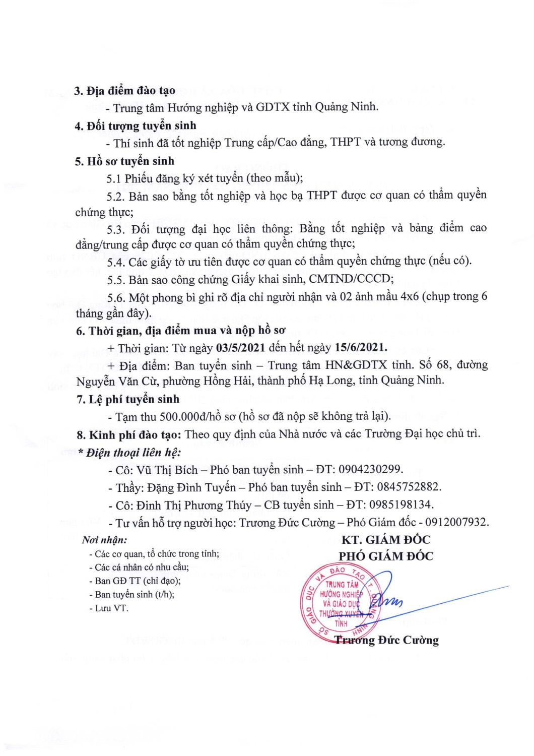 105 TB tuyển sinh 2