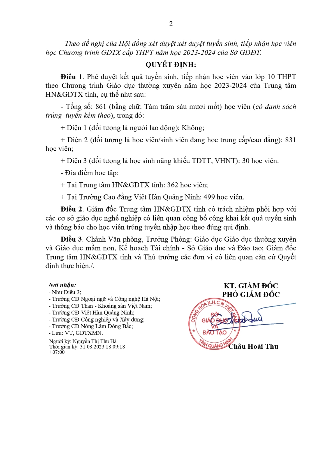 1197 QĐ phê duyệt KQ tuyển sinh page 0002